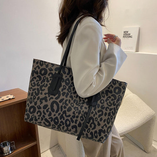 PU Leather Leopard Tote Bag - CM