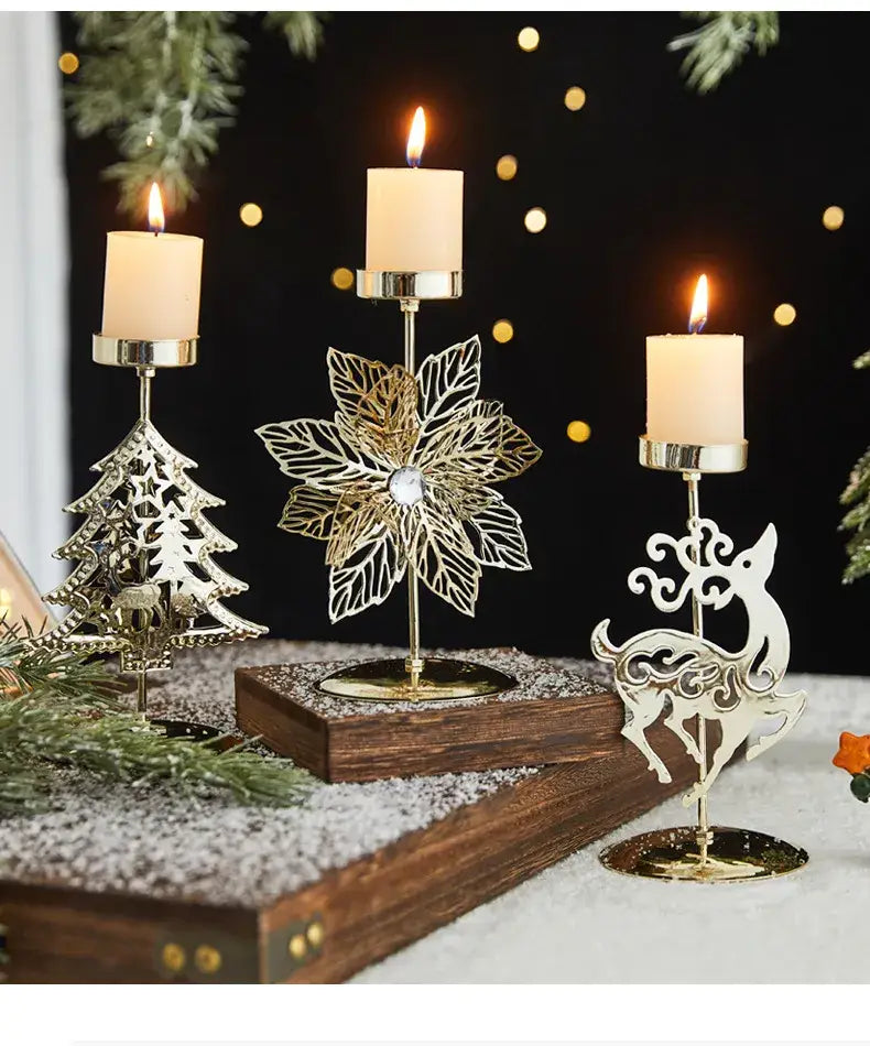 Enchanting Wrought Iron Candlestick for Elegant Holiday Decor