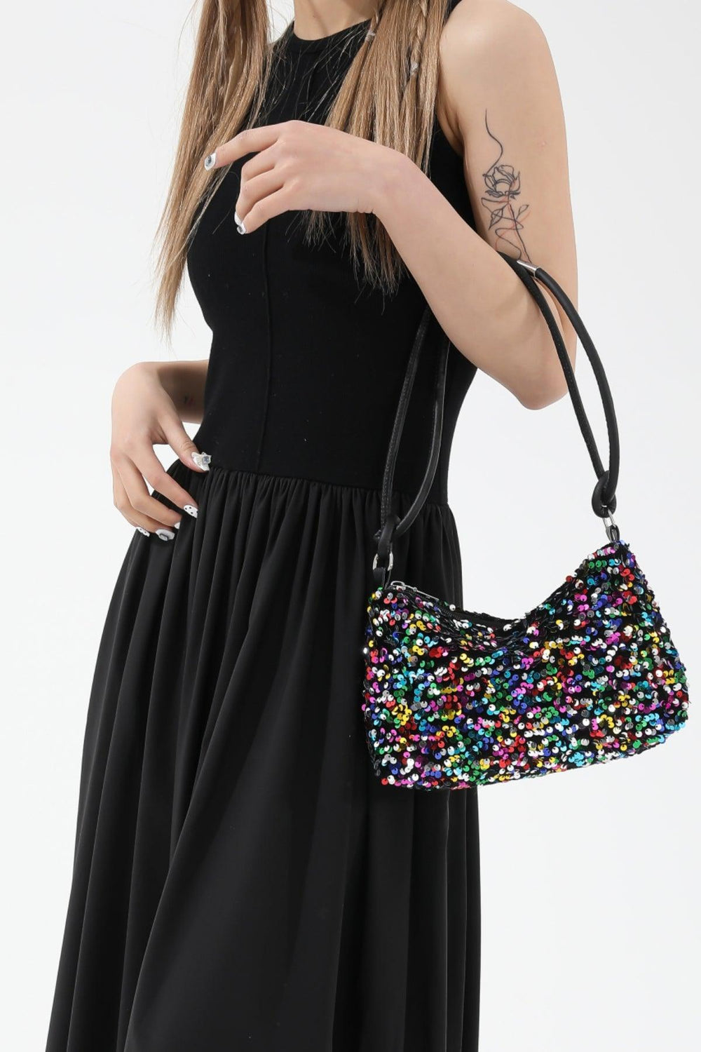 Sequin Double Strap Shoulder Bag