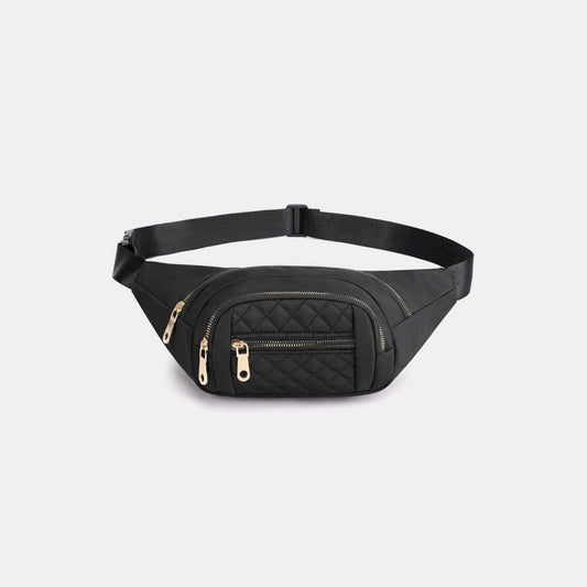 Zenana Quilted Multi Pocket Waist Belt Bag - CM