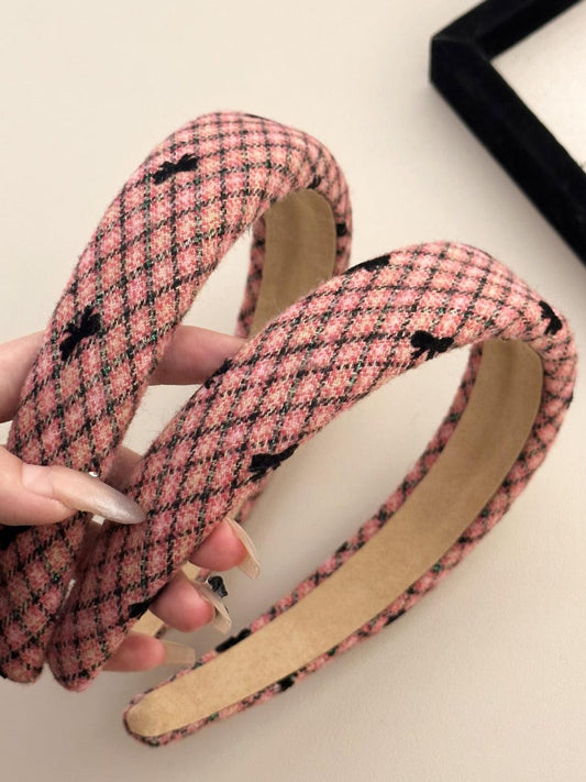 Plaid Bow Wide Headband - CM