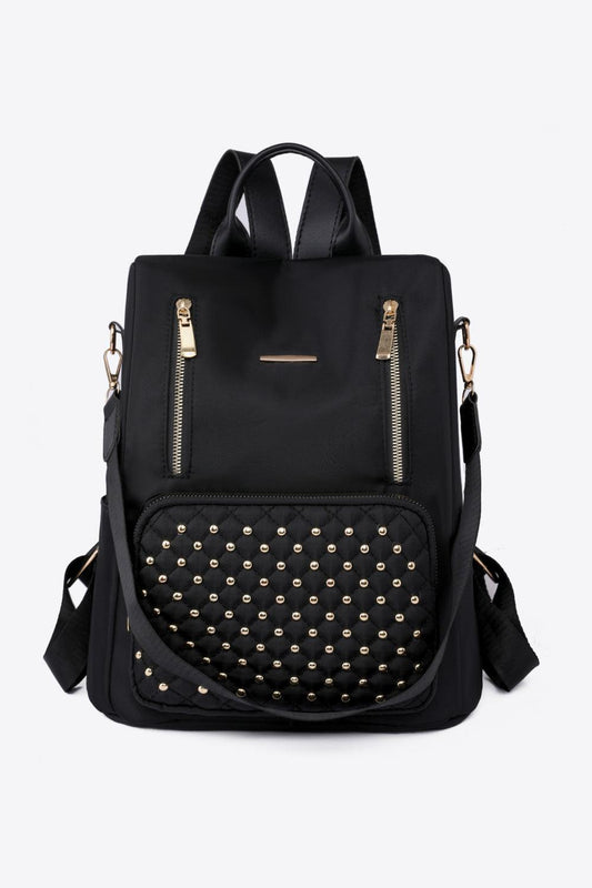 Zipper Pocket Beaded Backpack - CM