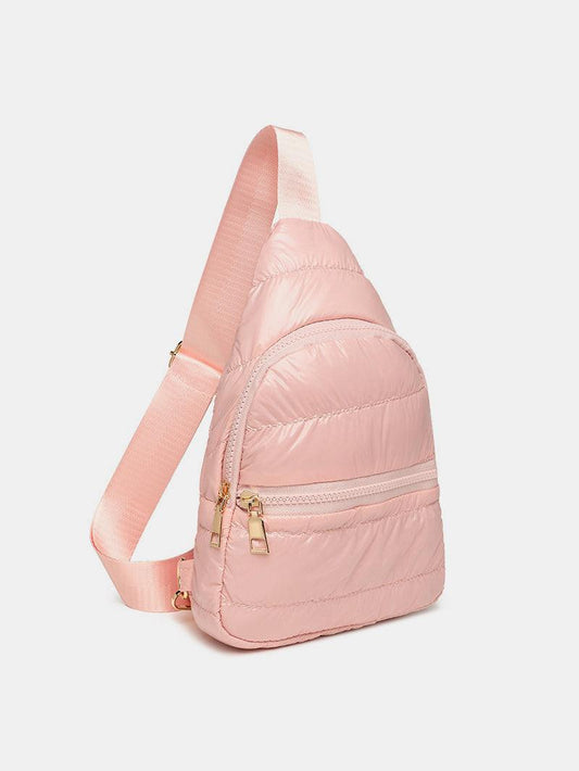 Quilted Adjustable Strap Puffy Sling Bag - CM