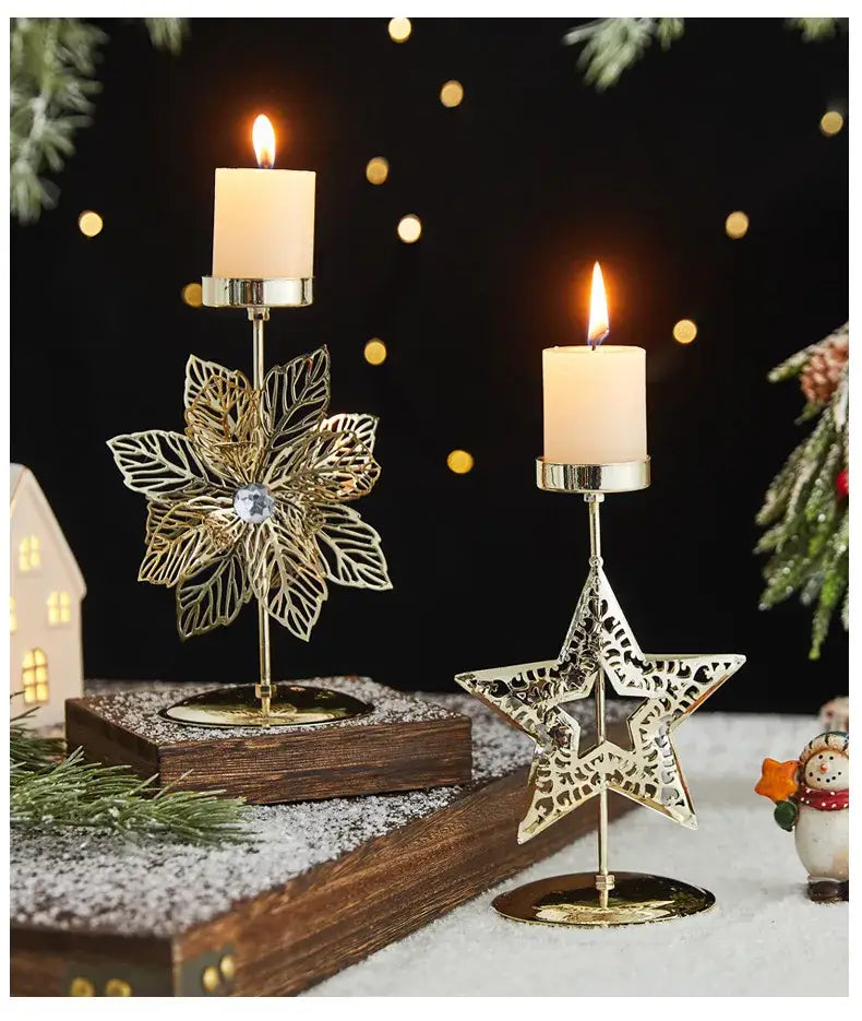 Enchanting Wrought Iron Candlestick for Elegant Holiday Decor