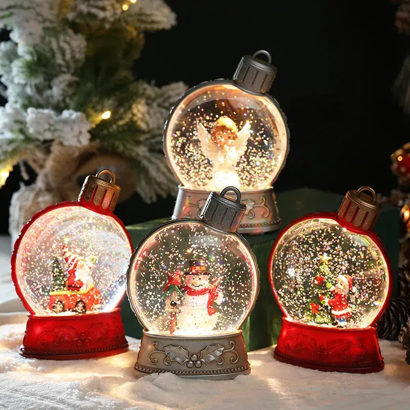 Magical LED Flame Light Snow Globes for Holiday Home Décor