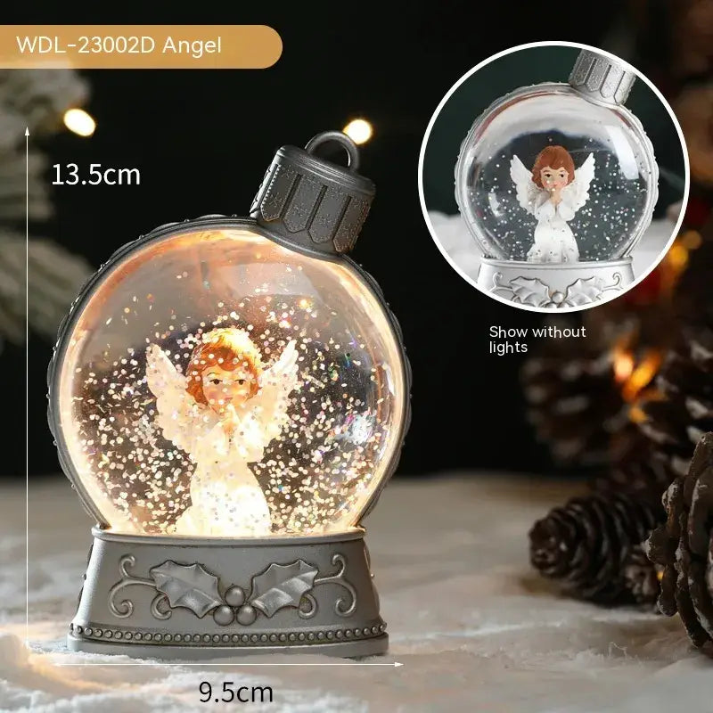 Magical LED Flame Light Snow Globes for Holiday Home Décor