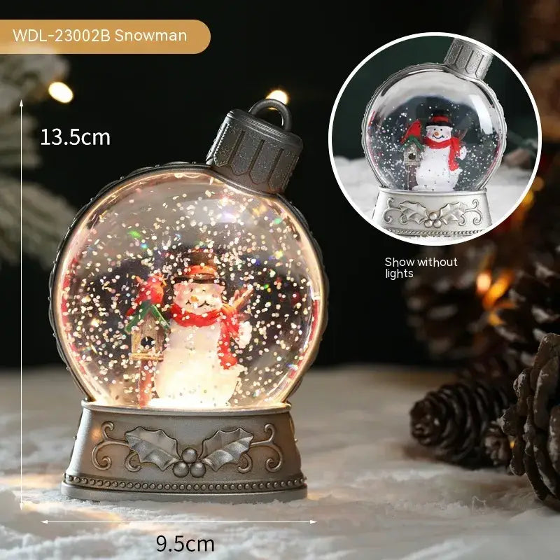 Magical LED Flame Light Snow Globes for Holiday Home Décor