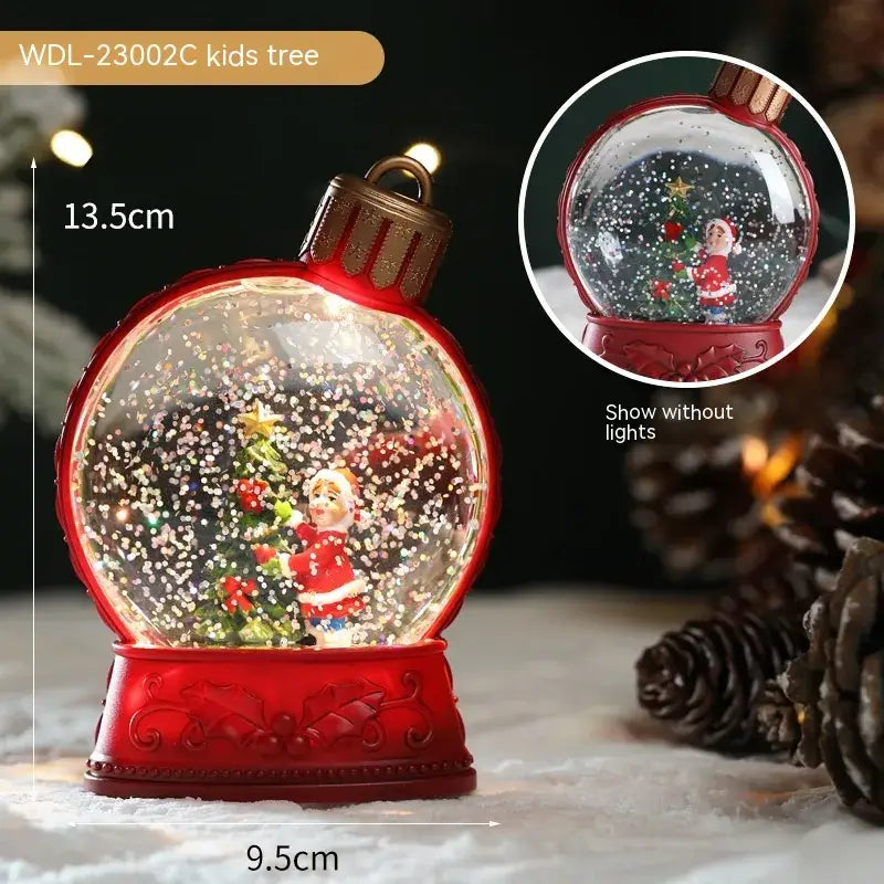 Magical LED Flame Light Snow Globes for Holiday Home Décor