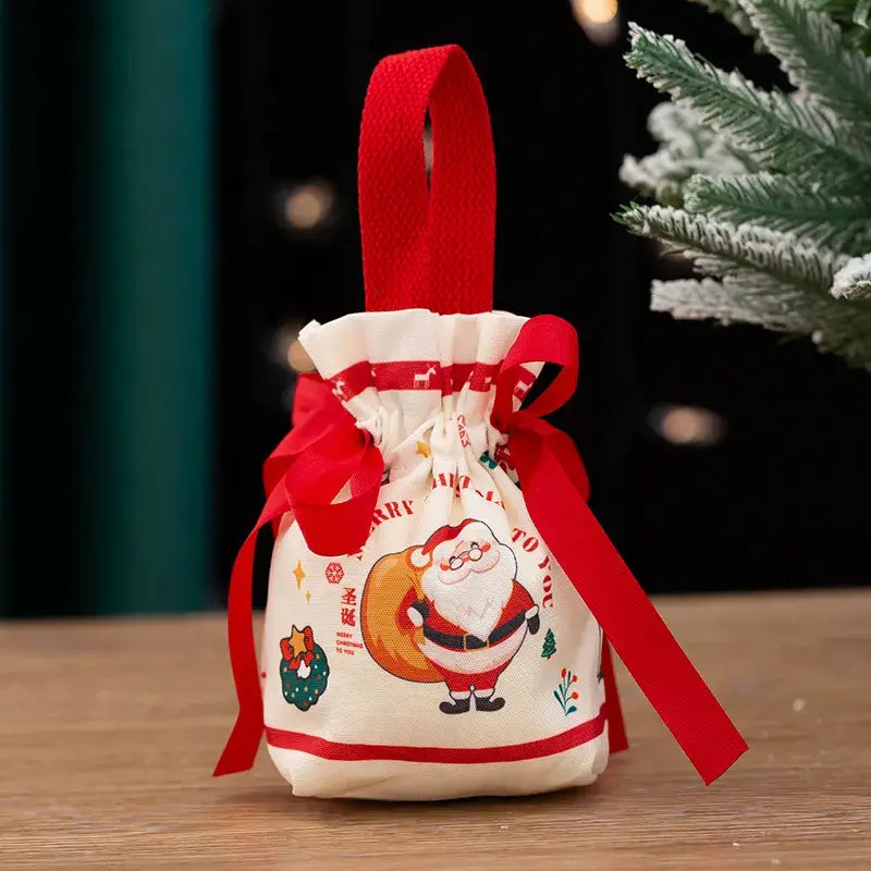 Festive Red Knitted Christmas Gift Bags for Your Eve