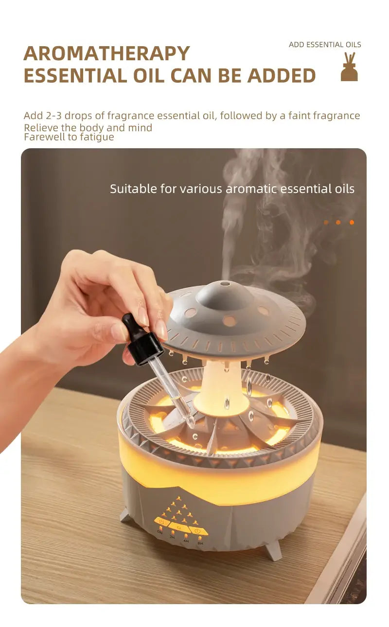 Transform Your Space with the Rain Cloud Humidifier and Volcano Diffuser