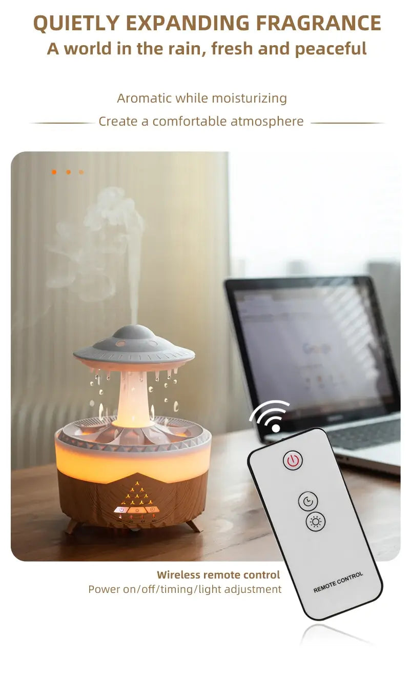 Transform Your Space with the Rain Cloud Humidifier and Volcano Diffuser