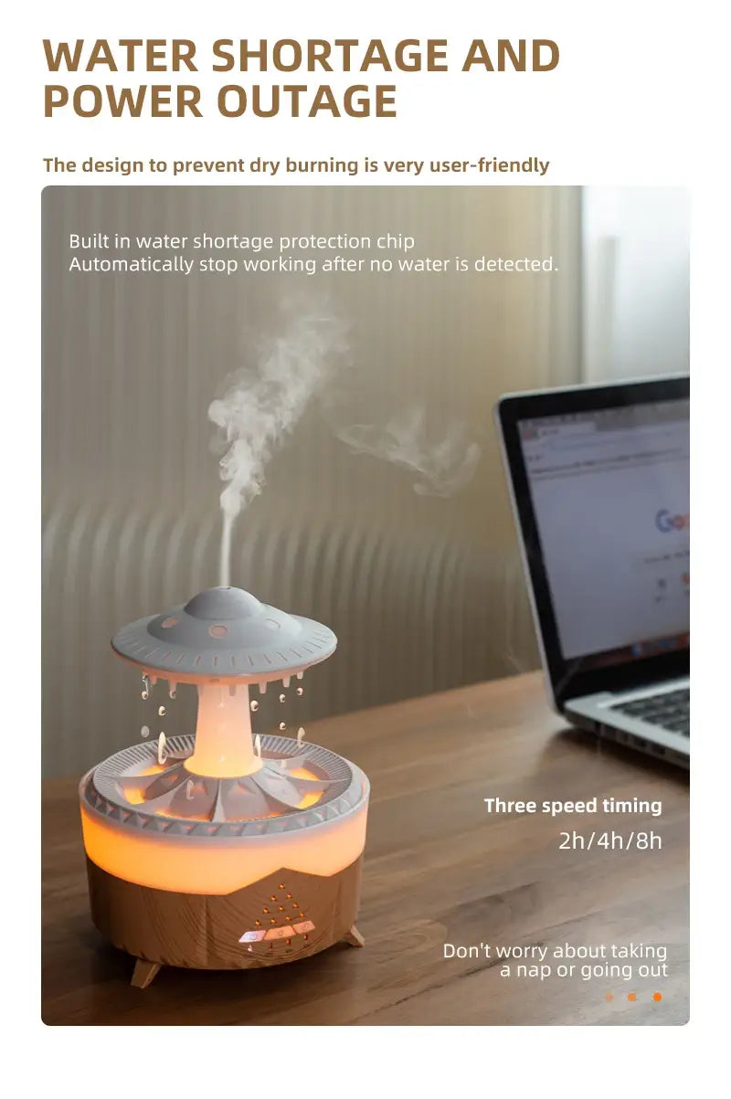 Transform Your Space with the Rain Cloud Humidifier and Volcano Diffuser