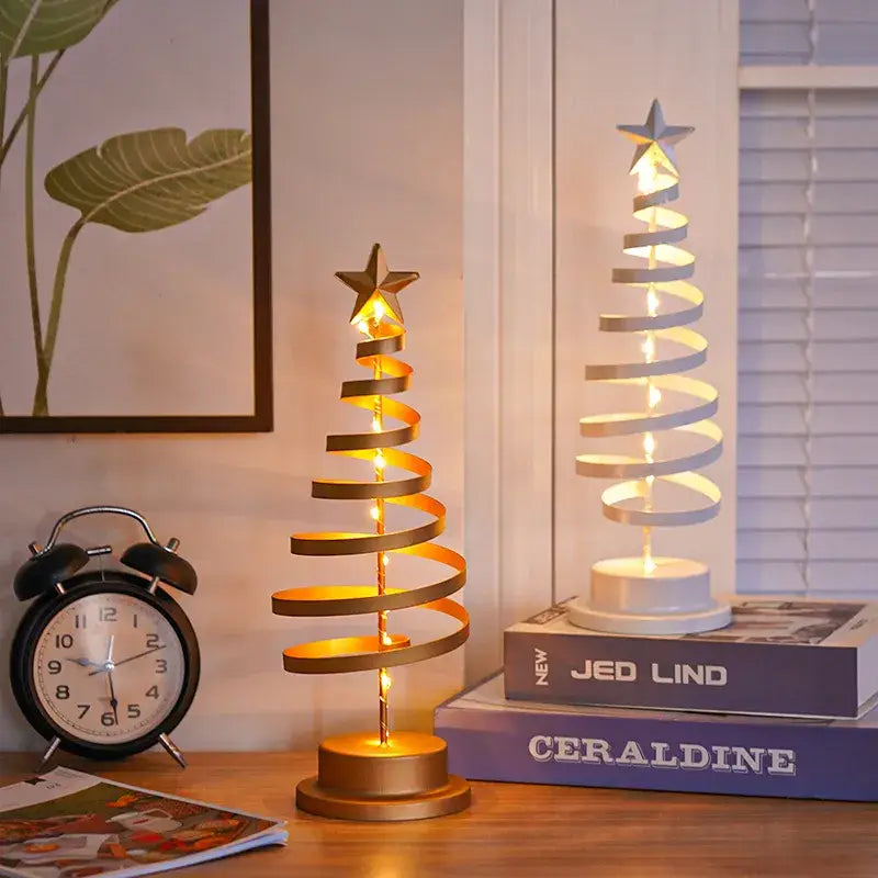 Enchanting LED Spiral Christmas Tree Table Lights for Festive Cheer