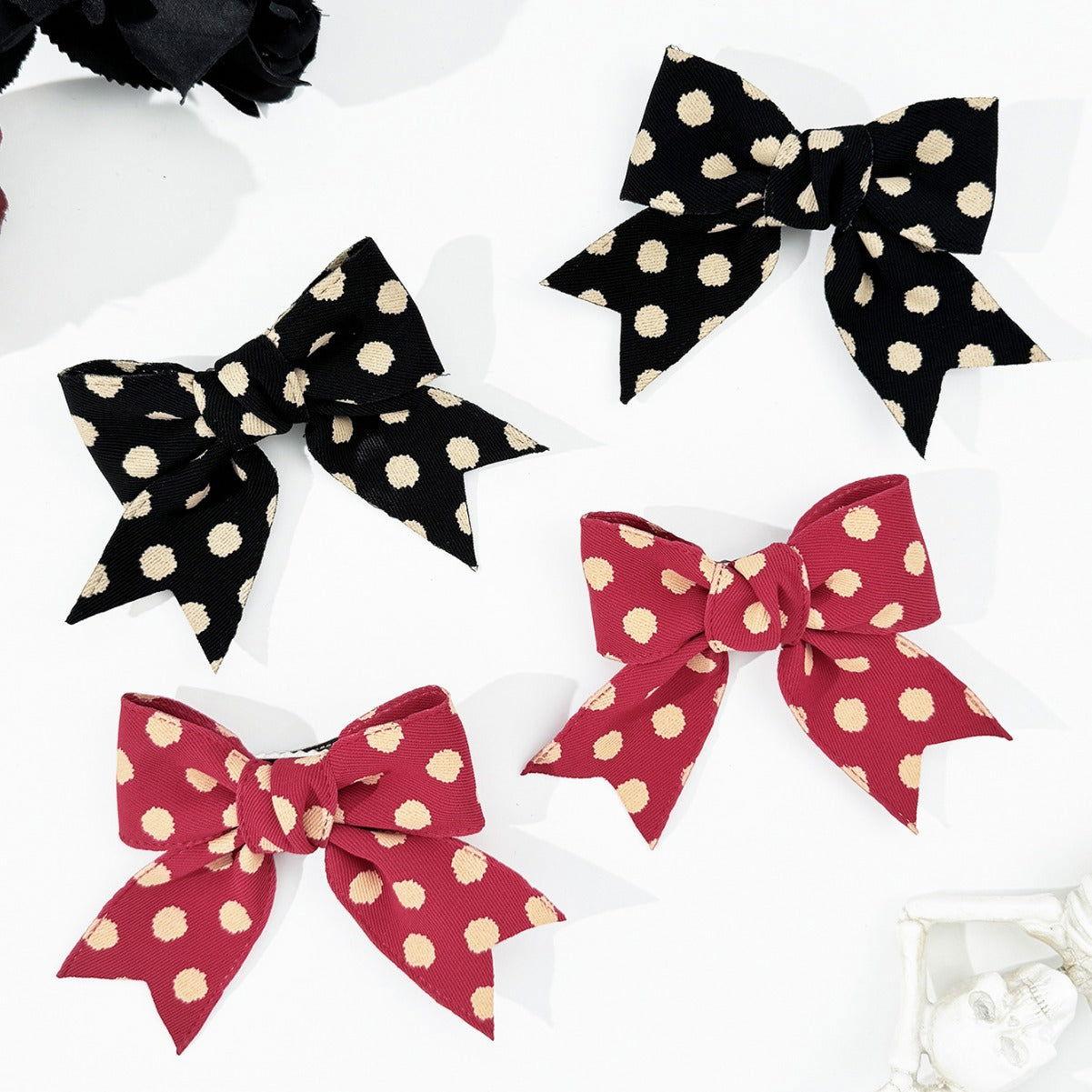 Polka Dot Bow Hair Clip