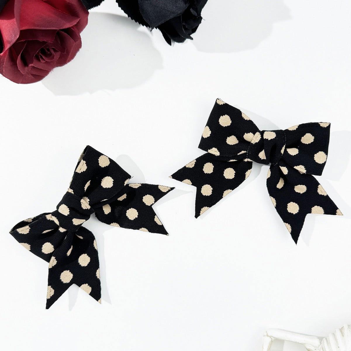 Polka Dot Bow Hair Clip