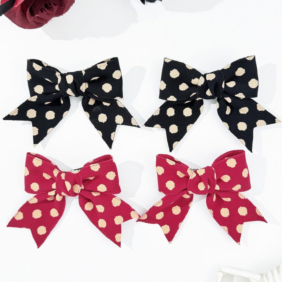 Polka Dot Bow Hair Clip