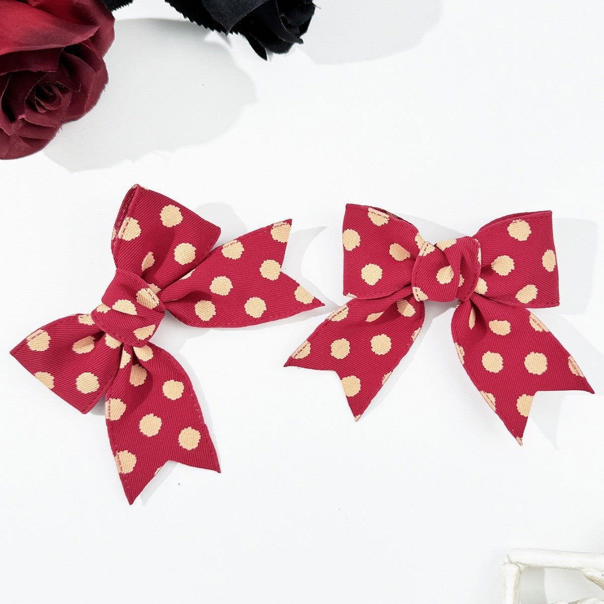 Polka Dot Bow Hair Clip