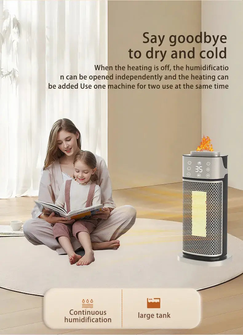 Transform Your Space with the Desktop 3D Flame Humidifying Heater