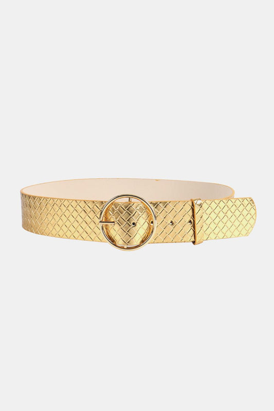 PU Leather Circle Shape Buckle Belt - CM