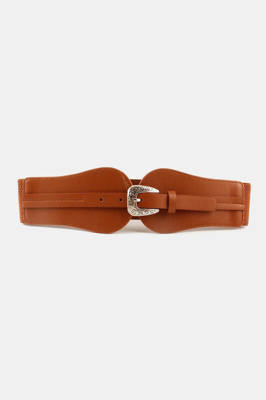 Wide Elastic Belt with Alloy Buckle - CM