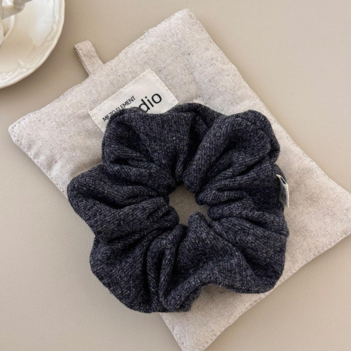 Ruched Heathered Elastic Hair Scrunchy