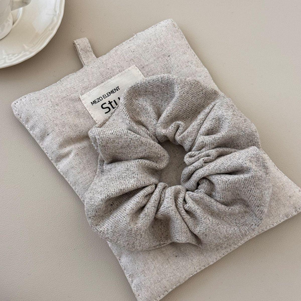 Ruched Heathered Elastic Hair Scrunchy