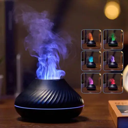 3D Volcano Flame Humidifier with Aroma Diffuser - Mesmerizing 130ml Design