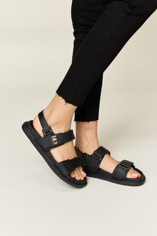 WILD DIVA Velcro Double Strap Slingback Sandals - CM