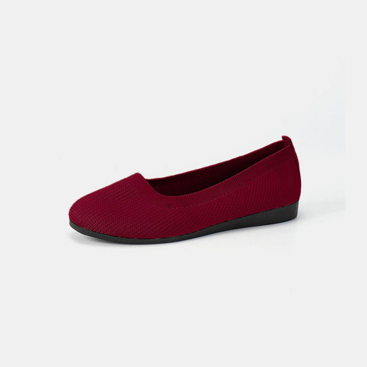 Round Toe Knit Ballet Flats - CM