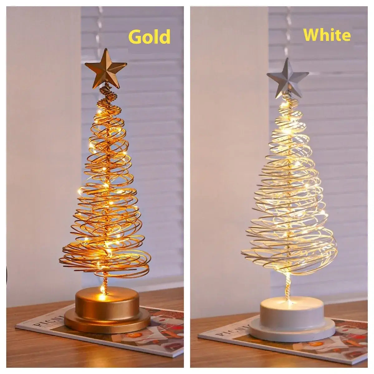 Enchanting LED Spiral Christmas Tree Table Lights for Festive Cheer