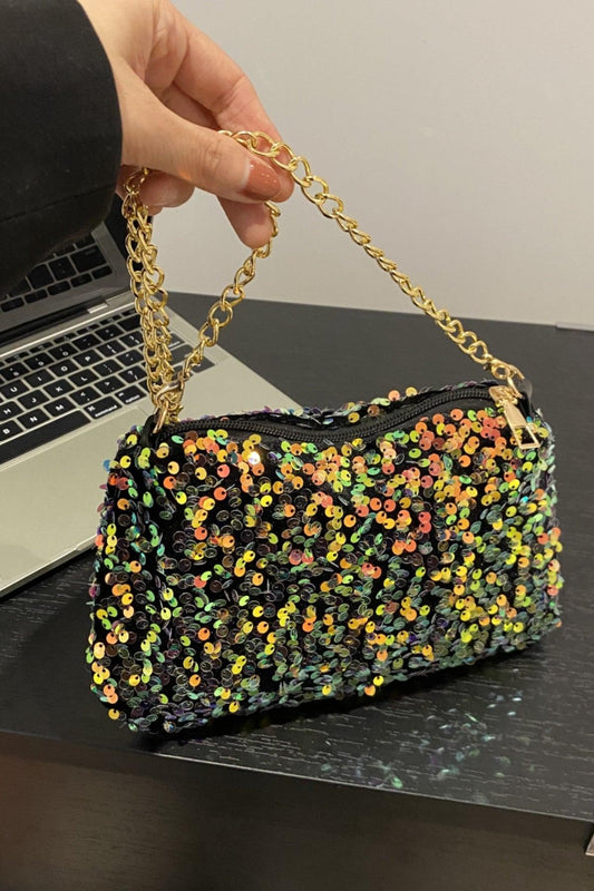 Sequin Removable Strap Shoulder Bag - CM