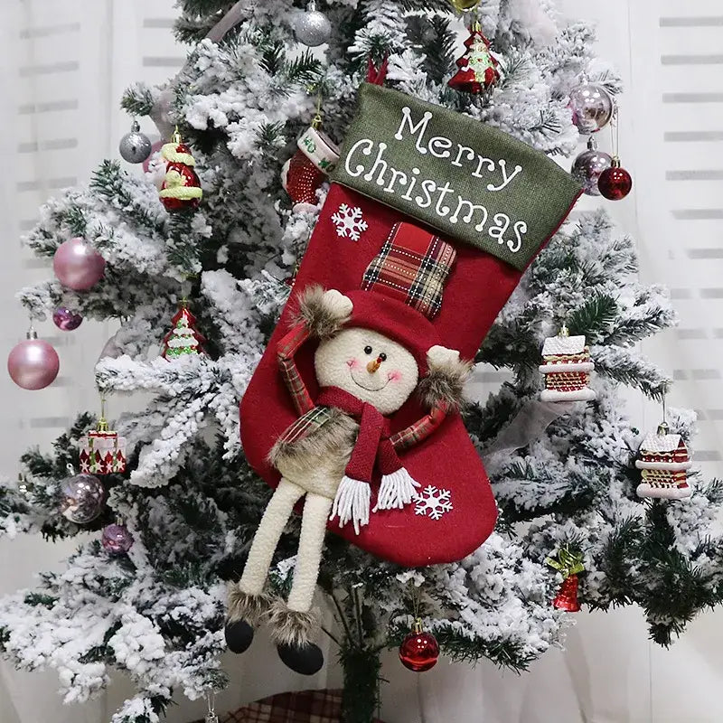 Charming Plush Christmas Stockings for a Festive Holiday Tree