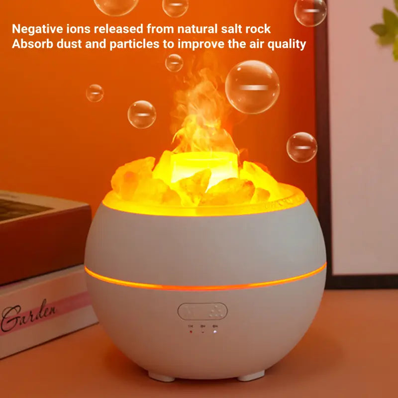 Experience Serenity with the USB-Powered Stone Simulation Flame Diffuser