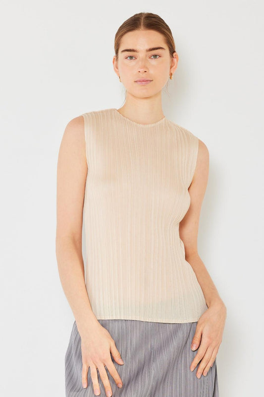 Marina West Swim Pleated Sleeveless Crewneck Tank - CM