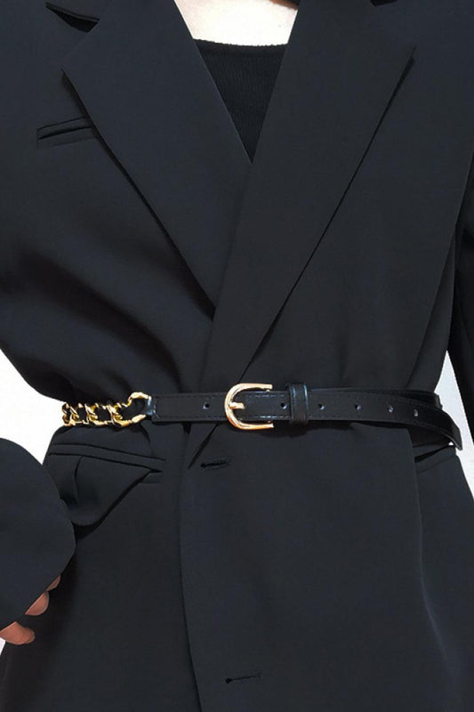 PU Chain Skinny Belt - CM