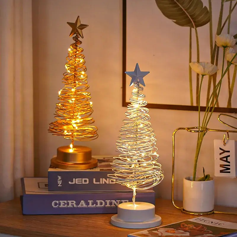 Enchanting LED Spiral Christmas Tree Table Lights for Festive Cheer