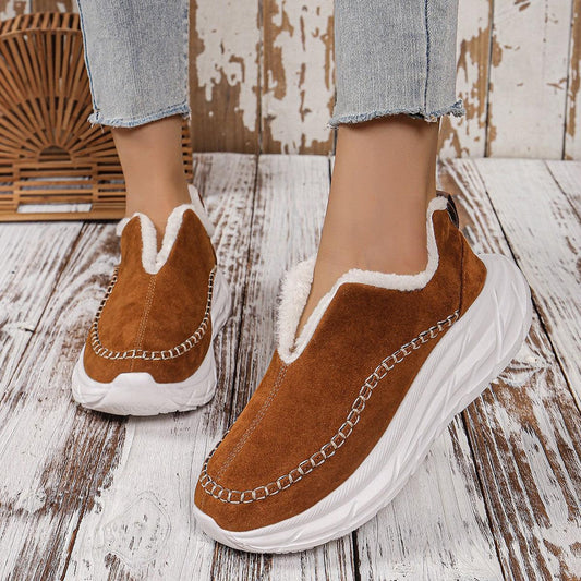 Thermal Suede Platform Slip-On Boots - CM