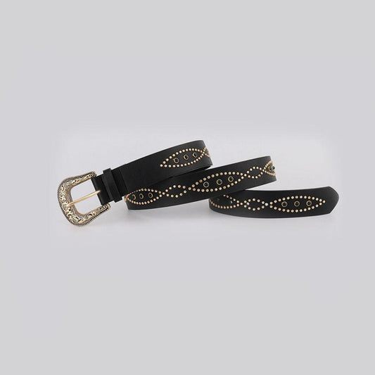 PU Leather Rhinestone Belt - CM