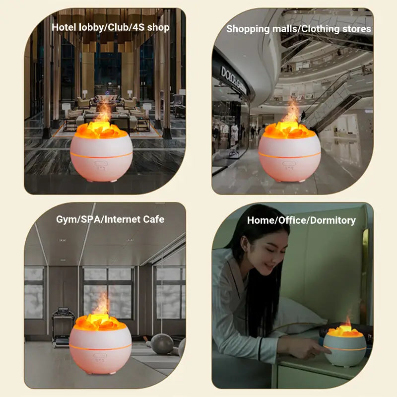 Experience Serenity with the USB-Powered Stone Simulation Flame Diffuser