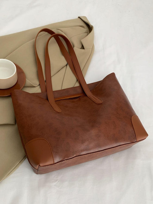 PU Leather Medium Tote Bag - CM