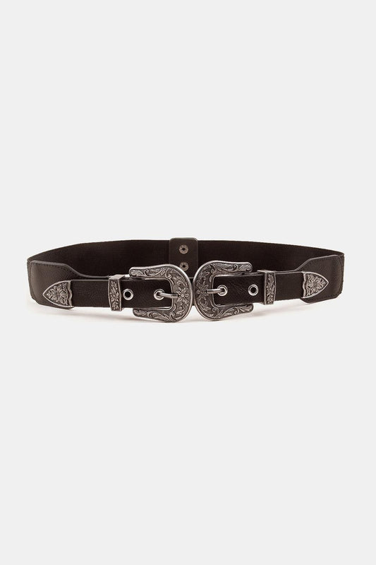 Symmetrical Zinc Alloy Buckle PU Leather Belt - CM