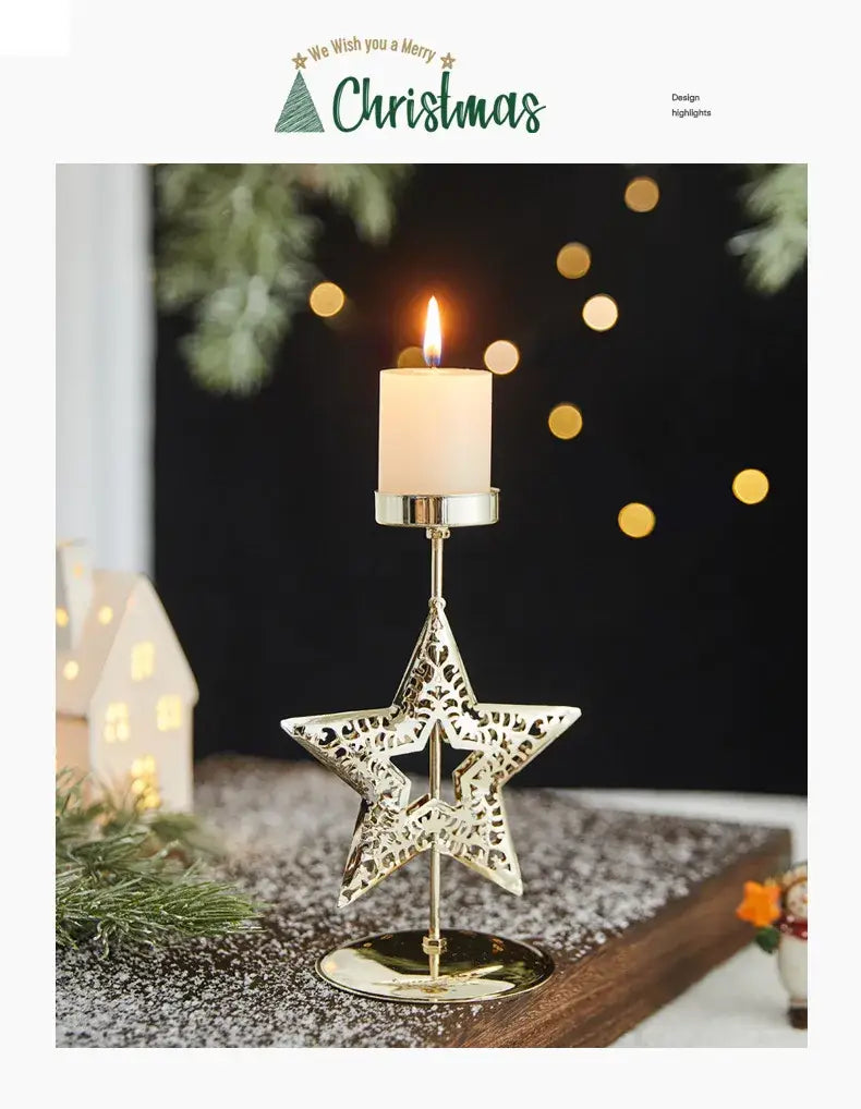 Enchanting Wrought Iron Candlestick for Elegant Holiday Decor