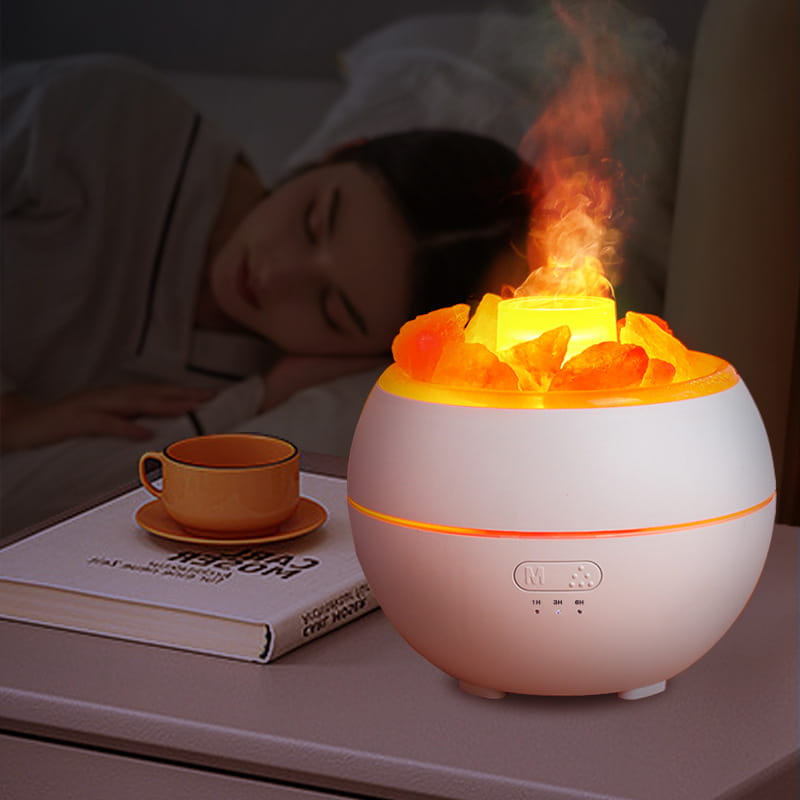 Experience Serenity with the USB-Powered Stone Simulation Flame Diffuser