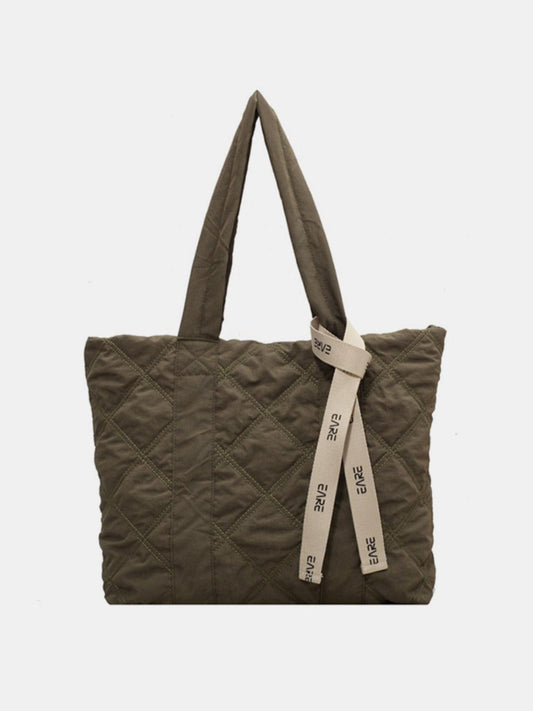 Quilted Nylon Large Tote Bag - CM