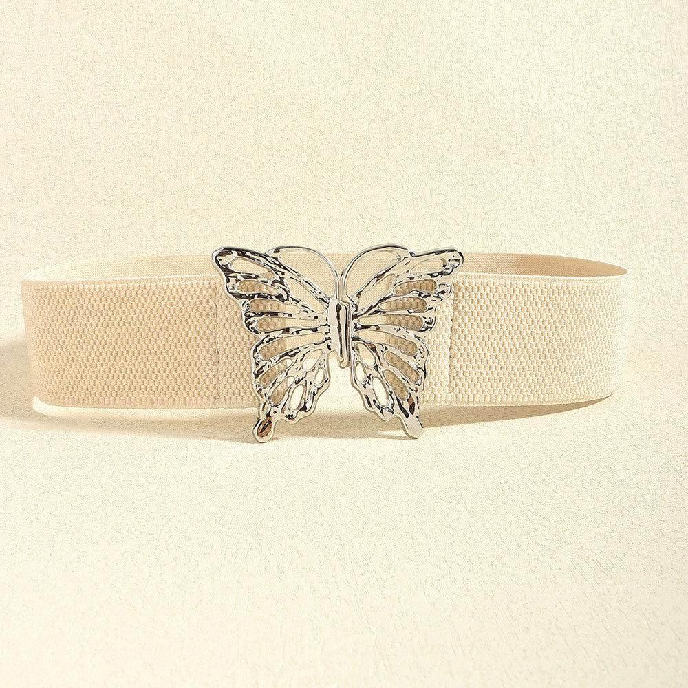 Butterfly Alloy Buckle Elastic Belt