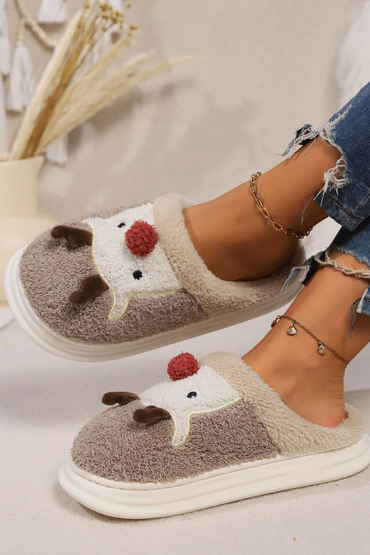 Elk Furry PVC Flat Slippers - CM