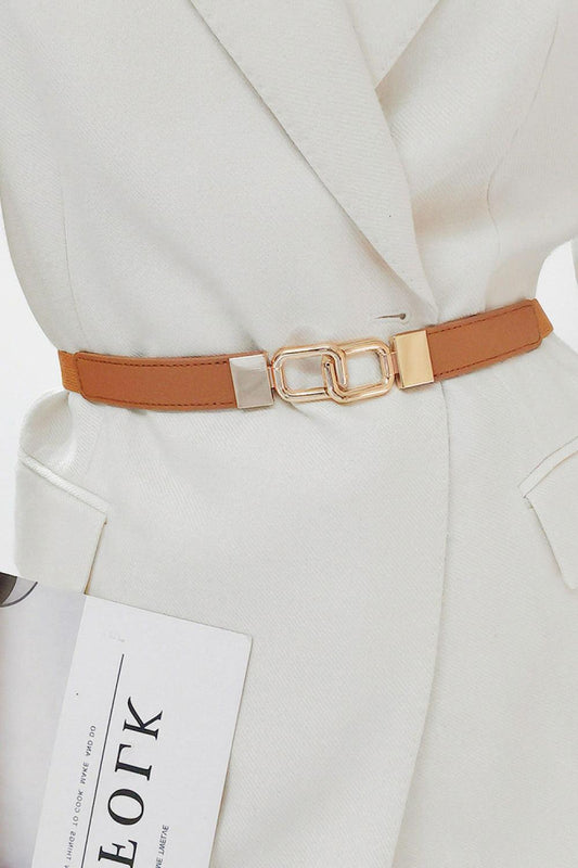 Geometric Double Buckle Elastic Belt - CM