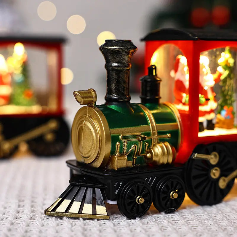 Nostalgic Glow Retro Train LED Christmas Figurines for Holiday Cheer