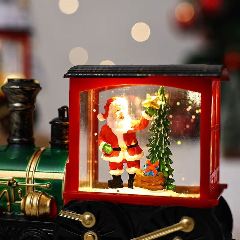 Nostalgic Glow Retro Train LED Christmas Figurines for Holiday Cheer