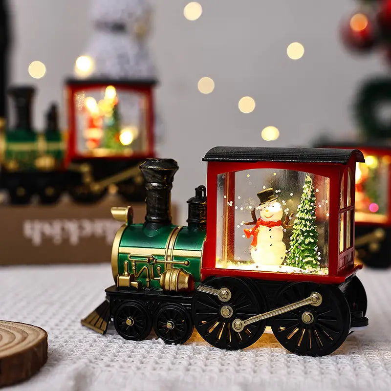 Nostalgic Glow Retro Train LED Christmas Figurines for Holiday Cheer